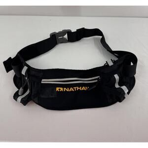 Nathan Black Adjustable Reflective Zippered‎ Fanny Pack